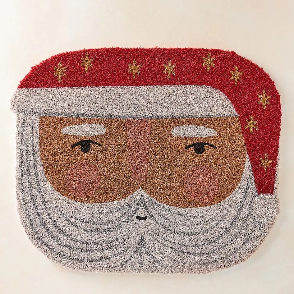 NWT Anthropologie Santa Christmas Doormat